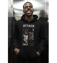 Eren Yeager Attack On Titan Baskılı Unisex Oversize Anime Hoodie