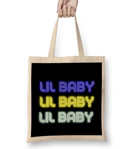 Lil Baby LOGO MERCH Bez Çanta Uzun Saplı