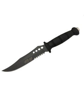 Sr S008b Lejyoner Tırtıklı Outdoor Bıçağı 29 Cm - Kauçuk Sap, Perçinli