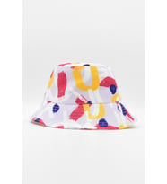 Baskılı Desenli Balıkçı Şapka Yazlık Seyahat Outdoor Bonnet Beanie Kova Şapka Beyaz (Çok Renkli)