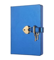 VICTORIA'S JOURNALS 4402 13x18cm 80gr.160YP. HUSH-HUSH KUTULU KİLİTLİ ÇİZGİSİZ DEFTER METALİK MAVİ