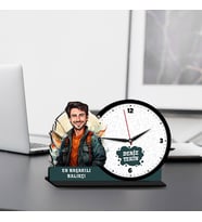 Erkek Balıkçıya Hediye Karikatürlü MDF Masa Saati