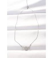 Northcity 316L Çelik Silver Renk Zirkon Taşlı Kalpli Kanat Kolye 5886