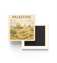 Filistin - Palestine - Paper Cut Art - Baskılı Buzdolap Magneti Kare - 9x9 cm
