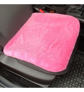 Yumuşak Tüylü Peluş Serme Oto Koltuk Koruyucu Minder Ön Tekli Şeker Pembe