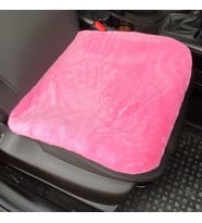 Yumuşak Tüylü Peluş Serme Oto Koltuk Koruyucu Minder Ön Tekli Şeker Pembe