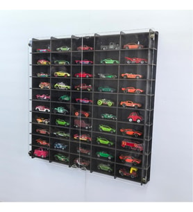 Kapaklı 1/64 Ölçek 50Araç Hotwheels Matchbox metal araç Uyumlu Model Oyuncak Araba Rafı