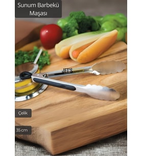 Sunum Maşası Barbekü Maşası Mangal Maşa Çelik Salata Maşası 35 cm