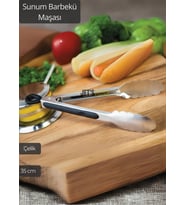 Sunum Maşası Barbekü Maşası Mangal Maşa Çelik Salata Maşası 35 cm