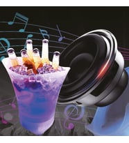 EZERE Hoparlör Buz kovası, 5l Bluetooth Hoparlör Ile Renkli Buz kovası Led (Şeffaf)