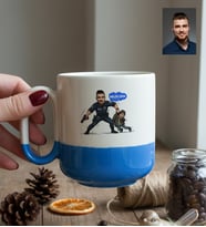 Kişiye Özel Karikatürlü Erkek Polis Kupa Bardak Pro Polis Günü Hediyesi
