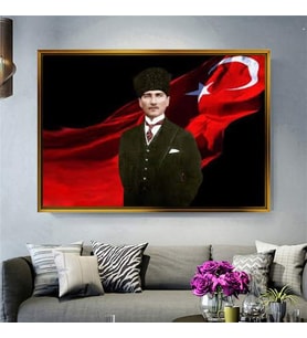 Altın Çerçeveli dekoratif tablo l665 (Gold)