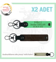 Hız Severlere İsim Plaka ve B Rh (-) Kan Grubu Yazılı Motorcu x2 Anahtarlık, K Kahve-F Yeşil-SK