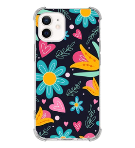 PrintiFy Apple iPhone 12 Uyumlu Retro Color 1 Baskılı Şeffaf Köşe Korumalı Antişok Kılıf