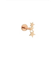 14 Ayar Altın Tragus Üçyıldız Küpe