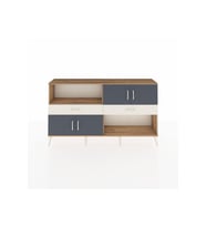 Arges Konsol 3 Raflı 2 Çekmeceli 4 Kapaklı 176x30x99 Çam-Antrasit/Aytaşı