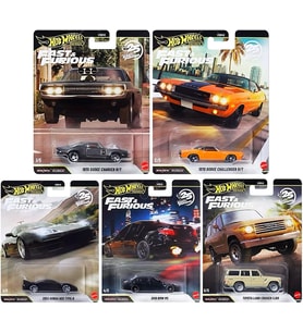 Hot Wheels Premium Fast & Furious 25. Yıl 5'Li Set Bmw M5, Dodge Charger, Honda Nsx Type-R, Dodge Ch