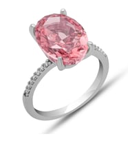 Harem Altın Gümüş Ice Cut Oval Pembe Zirkon Taşlı Kadın Yüzük