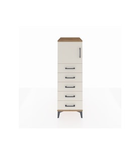Kronos Dolap Tek Raflı 5 Çekmeceli Tek Kapaklı 44x59x134 Çam-Aytaşı