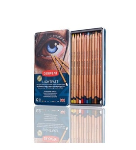 Derwent Lightfast Kuruboya 12 Renk Metal Kutu 