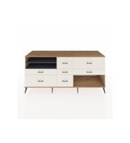 Kronos Konsol 2 Raflı 7 Çekmeceli  220x59x99 Çam-Antrasit/Aytaşı