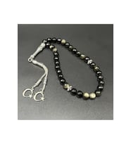 Golden Obsidyen 8mm 33lük Doğal Taş Tesbih (Siyah)