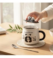 3D Kabartmalı 400ml Sevimli Panda Kupa Bardak