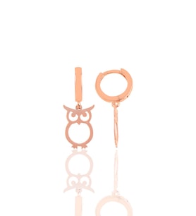 Söğütlü Silver Gümüş baykuş küpe (Rose)