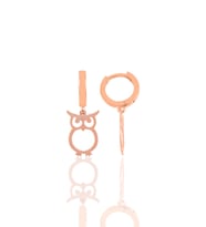 Söğütlü Silver Gümüş baykuş küpe (Rose)