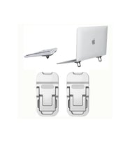 1 Çift Mini Laptop Standı 2 Kademe Yükseklik Ayarlı Tablet Macbook Telefon Tutucu Yükseltici Ayak (Gri - Siyah)