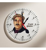 Dengbêj Şakiro Tasarımlı Duvar Saati (Krem)