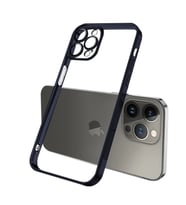 ALLY Fashion Series iPhone 13 Pro Max Kılıf Renkli Kenar Lazer Çerçeveli Silikon - GLST2672-376 (Gümüş)