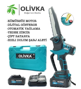 OLİVKA OLV-65 AKÜLÜ TESTERE 2 adet 4 Ah akülü + yedek zincir ( Otomatik Yağlama ve Digital Göstergel