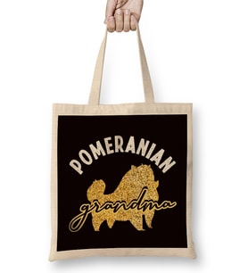 Pomeranian Grandma Pommy Pom German Spitz Puppy Pet Paw Bez Çanta Uzun Saplı