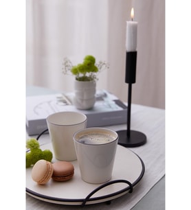 Kütahya Porselen Kütahya Porselen Bone Ekin Mug Bardak 2 Parça Siyah Fileli