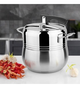 Yonca Lines Silver Kordonlu 10 Lt Düdüklü Tencere Metal Kulp