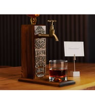 BK Gift Kişiye Özel Kabartma İsimli Musluklu Ahşap İçki Standı, Viski Çeşmesi, Doğum Günü Hediyesi, Ev Hediyesi, İçecek Dispenseri-57