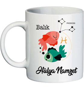 Balık Burcuna Hediye İsimli Kupa Bardak