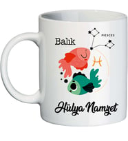 Balık Burcuna Hediye İsimli Kupa Bardak