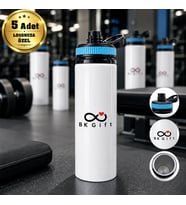 Logonuza Özel 5 Adet Askılı Alüminyum Su Matarası - 800 ml Kurumsal Matara