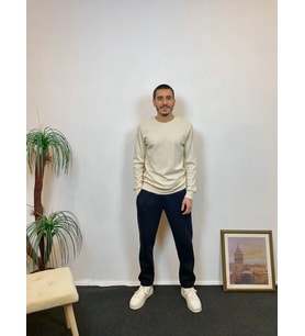 Süperlife Erkek Bisiklet Yaka Slim Fit İnce Sweatshirt SPR 20K17
