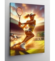 Kanvas Tablo Tenis Oynayan Kadın