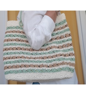 Mi-Knitting, Kağıt  İp Çanta, Omuz Çantası, Elişi Çanta