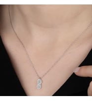 TaşlıSonsuzluk 925 Ayar Gümüş Kolye