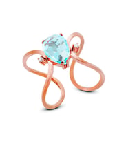 Bella Gloria Damla Mavi Topaz Pırlanta Yüzük (GPY0048)