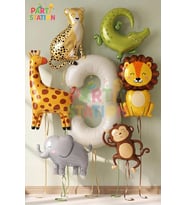 Konsept Doğum Günü Süsleme Seti 2 Yaş Rakam Balon 7 Parça Dev Boy Balon Set