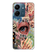 Xiaomi Redmi 13C Uyumlu Aesthetic Kolaj Desenli Şeffaf Telefon Kılıfı
