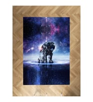 MEKTA HOME BEBEK VE ÇOCUK ODASI Galaksi Astronot Desenli Halı