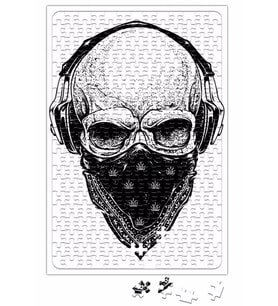 Skull Branca Feminina e Masculina Puzzle 240 Parça Yapboz