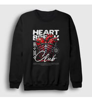Presmono Unisex Siyah Heart Heartbreak Club Sweatshirt 469558tt